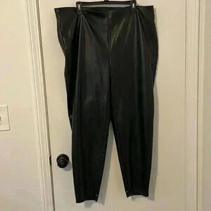 Zac & Rachel Woman Faux Leather Legging Pant Black Size 2X Grunge Goth